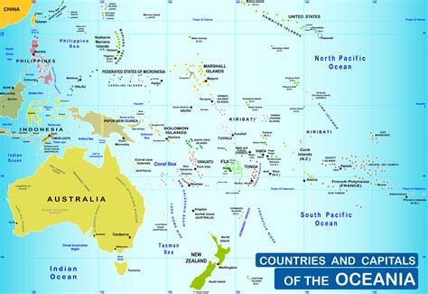 Oceania map printable download